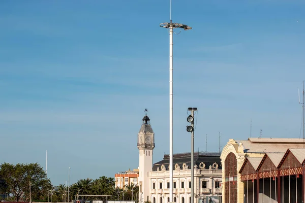 Βαλένθια Old Port Building Νωρίς Πρωί — Φωτογραφία Αρχείου