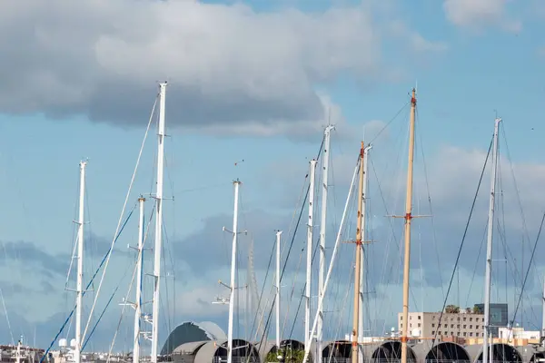 Sky Many Masts Ship — Stock Photo, Image