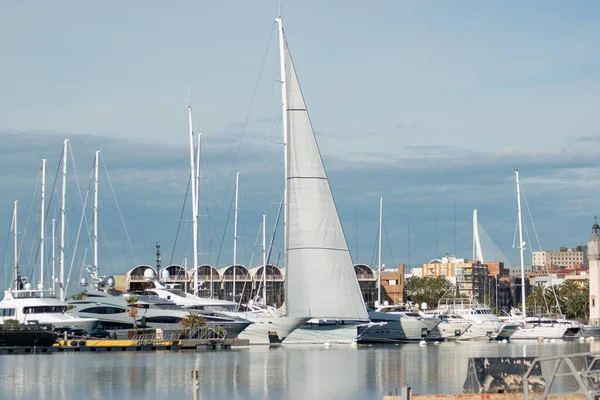 Yacht Sail Going Out Sea — Stock Photo, Image