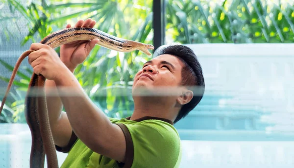 Editorial figthing with snake — Stock Photo, Image