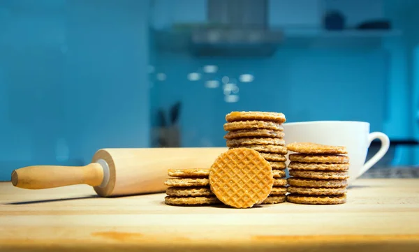 Homemade stroopwafel snack — Stock Photo, Image