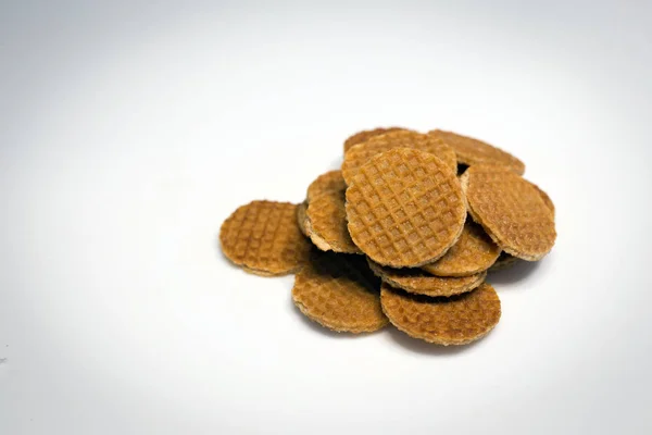 Homemade stroopwafel snack on white — Stock Photo, Image