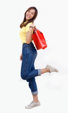 Asya Taylandlı Bayan kalın alışveriş kağıt torba