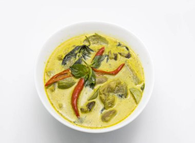 Yeşil köri baharatlı tavuk Tayland gıda