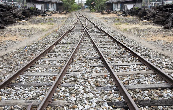 Gammal järnväg föreningspunkt landskap — Stockfoto