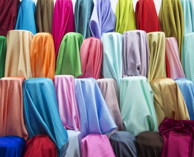 renkli kumaş doku elbise moda yapmak ham dostum için. Favric alışveriş yapmak için arka plan Grossy kumaş