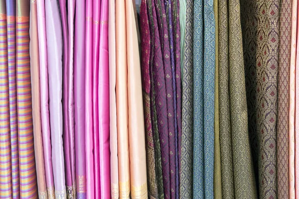 Nahaufnahme Thai Stoffmuster Textil Und Seidenstoff Textur Für Hintergrund — Stockfoto