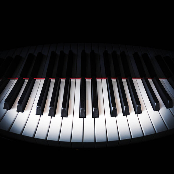 close up piano key with black wood