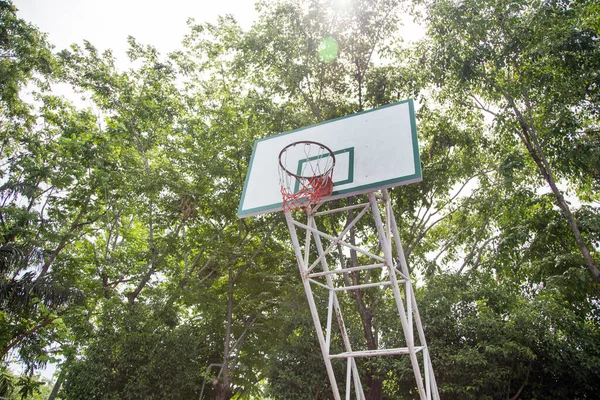 Quadra Basquete Esporte Livre Com Luz Dia — Fotografia de Stock