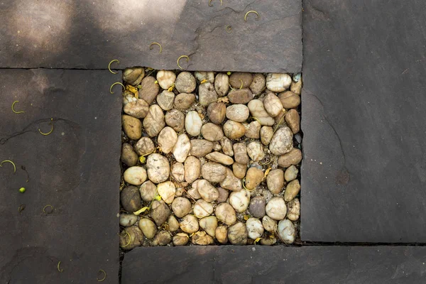 Коричневый Тон Каменной Текстуры Открытом Воздухе Парка Фона — стоковое фото
