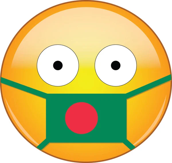 Geel Bang Emoji Bangalee Medisch Masker Beschermen Tegen Sars Coronavirus — Stockvector