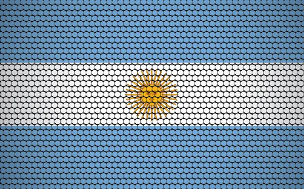 Bandeira Abstrata Argentina Feita Círculos Branco Azul Bandeira Argentina Com — Vetor de Stock