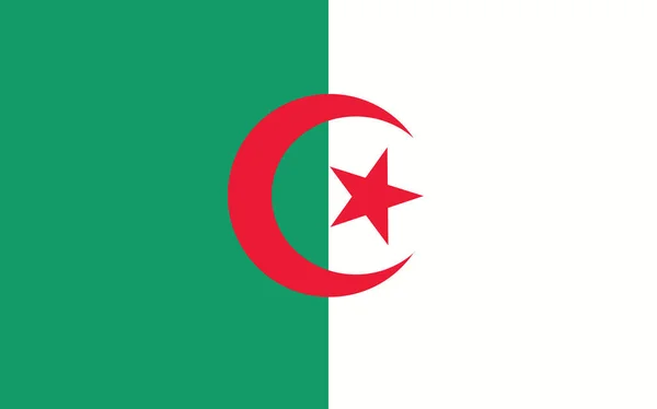 阿尔及利亚国旗矢量图形 矩形阿尔及利亚国旗插图 阿尔及利亚国旗是自由 爱国主义和独立的象征 — 图库矢量图片