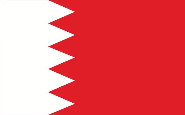 Bahreyn bayrak vektörü grafiği. Dikdörtgen Bahraini bayrak çizimi. Bahreyn ülke bayrağı özgürlük, vatanseverlik ve bağımsızlığın sembolüdür..
