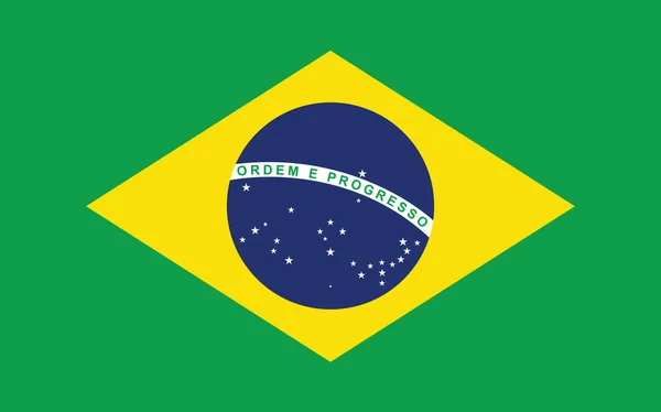 Brasilien Flaggenvektorgrafik Rechteck Brasilianische Flagge Illustration Brasiliens Flagge Ist Ein — Stockvektor