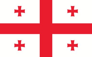 Georgia bayrak vektörü grafiği. Dikdörtgen Gürcistan bayrağı çizimi. Gürcistan bayrağı özgürlük, vatanseverlik ve bağımsızlığın bir sembolü.