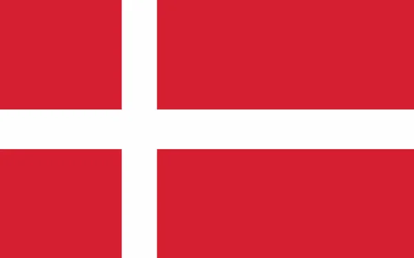 Danimarca Bandiera Grafica Vettoriale Illustrazione Della Bandiera Danese Rettangolo Danimarca — Vettoriale Stock