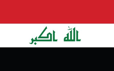 Irak bayrak çizelgesi. Dikdörtgen Irak bayrağı çizimi. Irak bayrağı özgürlük, vatanseverlik ve bağımsızlığın sembolüdür..