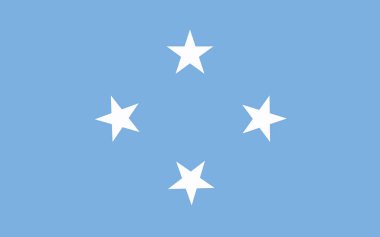 Mikronezya bayrak vektör grafiği. Dikdörtgen Mikronezya bayrağı çizimi. Mikronezya ülke bayrağı özgürlük, vatanseverlik ve bağımsızlığın bir sembolüdür..