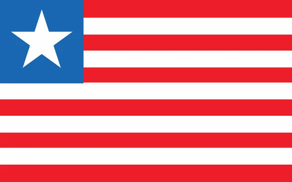 リベリア旗ベクトルグラフィック リビアの旗のイラストを長方形 リベリアの国旗は自由 愛国心 独立の象徴である — ストックベクタ