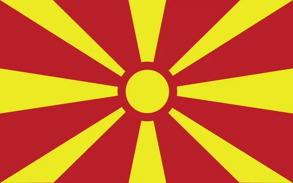 マケドニア国旗ベクトルグラフィック マケドニアの旗のイラストを長方形 マケドニアの国旗は自由 愛国心 独立の象徴である — ストックベクタ