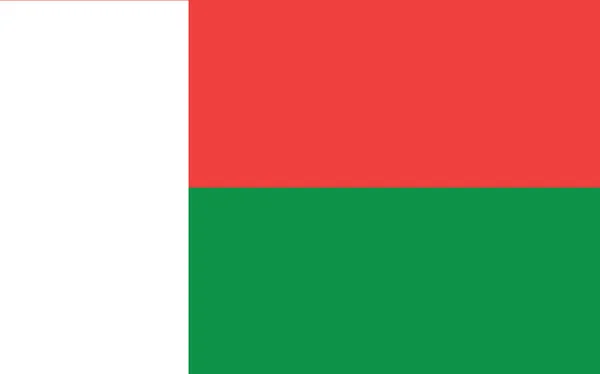 Векторная Графика Флага Мадагаскара Прямоугольная Иллюстрация Флага Мадагаскара Флаг Мадагаскара — стоковый вектор