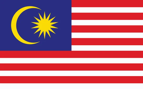 Malaysia Flaggenvektorgrafik Rechteckige Illustration Der Malaysischen Flagge Die Flagge Malaysias — Stockvektor