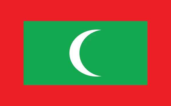 马尔代夫标记向量图形 矩形马尔代夫国旗图解 马尔代夫国旗是自由 爱国主义和独立的象征 — 图库矢量图片