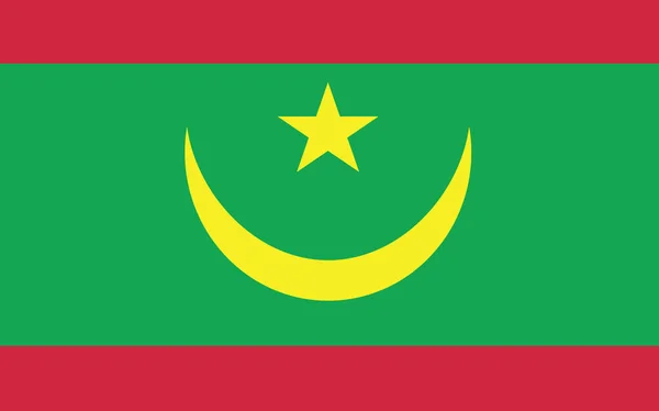 Векторна Графіка Мавританії Прямокутник Мавританський Прапор Ілюстрації Прапор Країни Мавританії — стоковий вектор