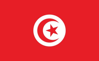 Tunisia flag vector graphic. Rectangle Tunisian flag illustration. Tunisia country flag is a symbol of freedom, patriotism and independence. clipart