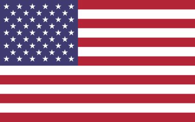 ABD bayrak vektörü grafiği. Dikdörtgen Amerikan bayrağı çizimi. Amerikan bayrağı özgürlük, vatanseverlik ve bağımsızlığın sembolüdür..