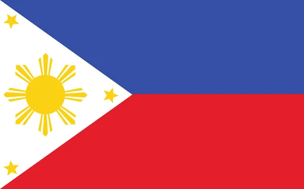 Filipinler bayrak vektör grafiği. Dikdörtgen Filipin bayrağı çizimi. Filipinler bayrağı özgürlük, vatanseverlik ve bağımsızlığın bir sembolüdür..