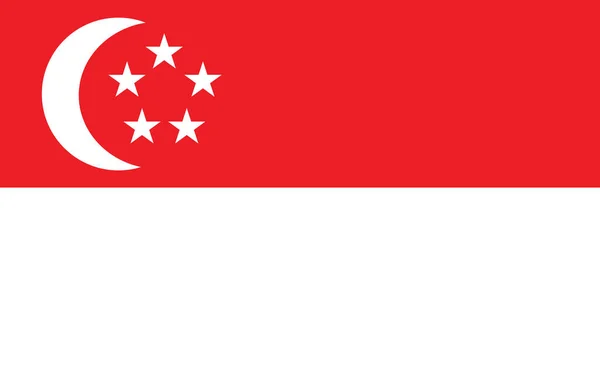 Singapur bayrak vektör grafiği. Dikdörtgen Singapur bayrağı çizimi. Singapur bayrağı özgürlük, vatanseverlik ve bağımsızlığın sembolüdür..