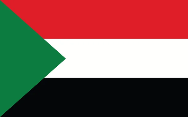 Sudan bayrak vektör grafiği. Dikdörtgen Sudan bayrağı çizimi. Sudan ülke bayrağı özgürlük, vatanseverlik ve bağımsızlığın bir sembolüdür..