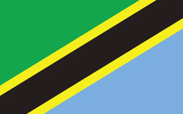 Tanzania Vlag Vectorgrafiek Rechthoek Tanzaniaanse Vlag Illustratie Tanzania Land Vlag — Stockvector