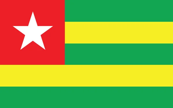 Togo Bayrak Vektör Grafiği Dikdörtgen Togo Bayrağı Çizimi Togo Ülke — Stok Vektör
