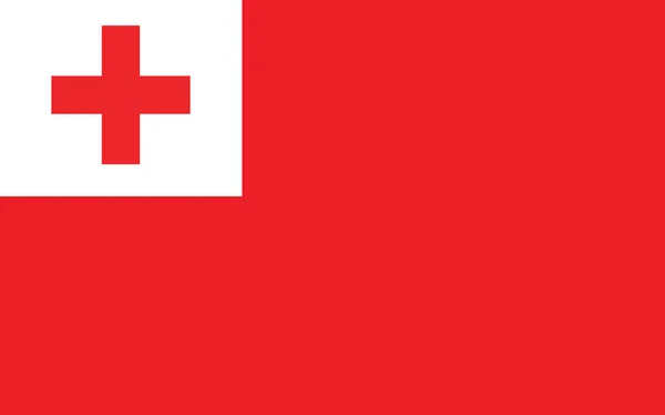 Tonga Vlag Vectorgrafiek Rechthoek Tongan Vlag Illustratie Tonga Land Vlag — Stockvector
