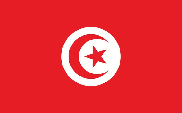 Grafik Vektor Bendera Tunisia Ilustrasi Bendera Tunisia Persegi Panjang Bendera - Stok Vektor