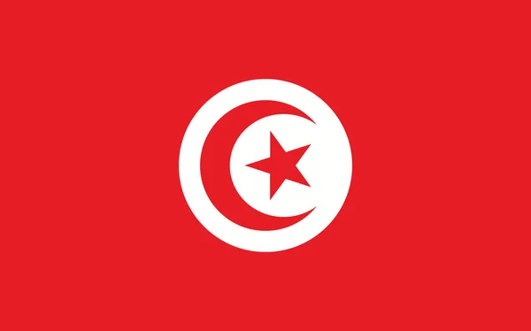 Tunus bayrak vektör grafiği. Dikdörtgen Tunus bayrağı çizimi. Tunus bayrağı özgürlük, vatanseverlik ve bağımsızlığın bir sembolüdür..