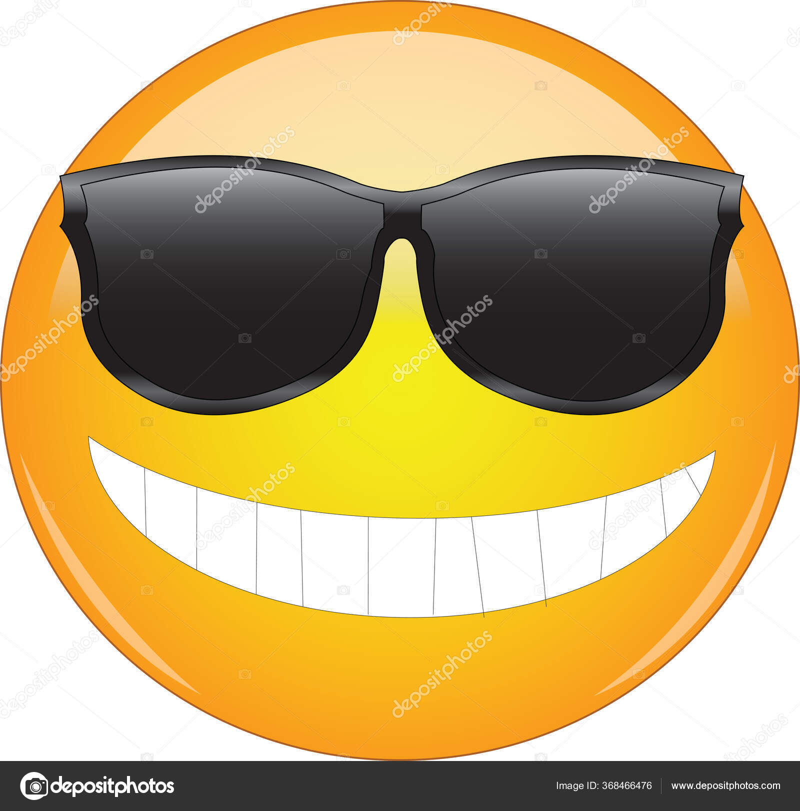 Cool Emoji Sunglasses Yellow Smiling Face Emoticon Wearing Sunglasses ...