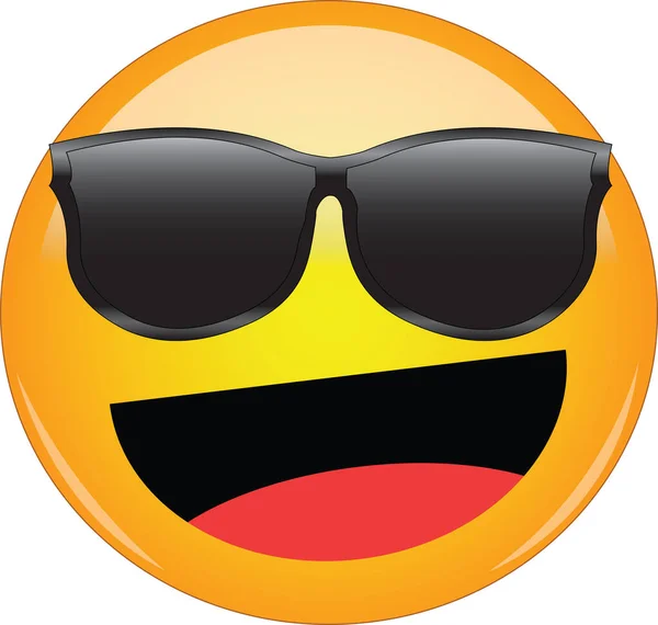 โมจ ความส งในเฉดส ใบหน เหล องท ากล Emoticon นตาก นแดดท — ภาพเวกเตอร์สต็อก