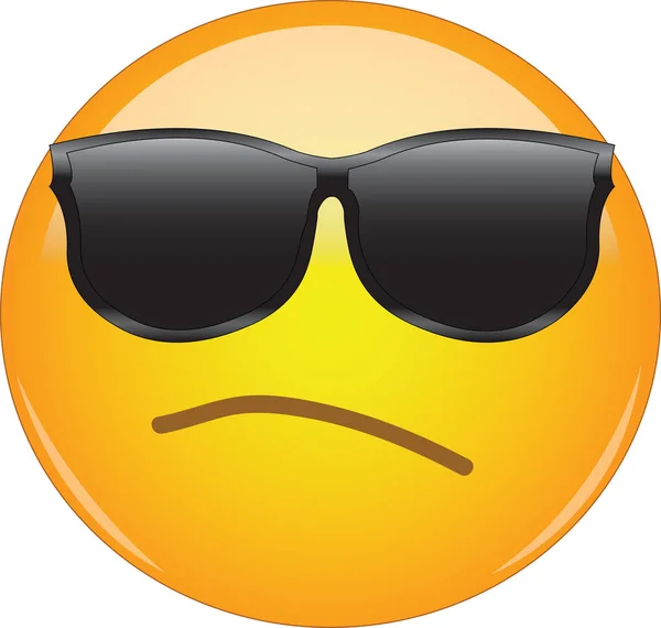 Impresionante Emoji Esnob Arrogante Con Gafas Sol Emoticono Cara Amarilla — Vector de stock