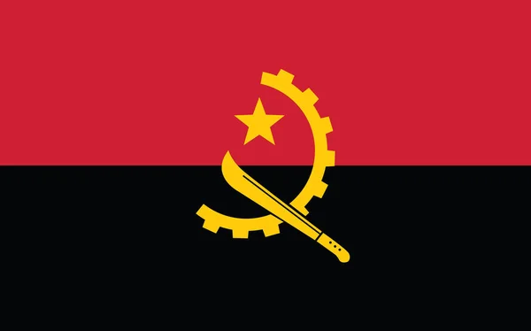 Angola Bandera Vector Gráfico Rectángulo Ilustración Bandera Angoleña Angola Bandera — Archivo Imágenes Vectoriales