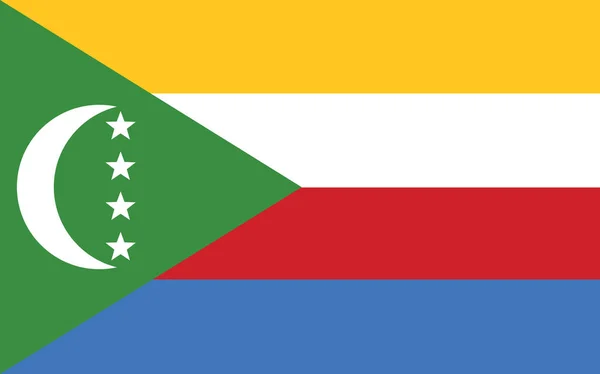 Komorernas Flaggvektorgrafik Rektangel Komorisk Flagga Illustration Komorernas Flagga Symbol För — Stock vektor