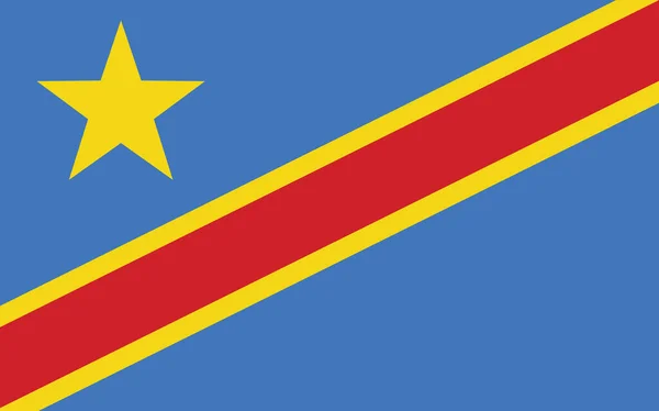 Congo Vlag Vectorgrafiek Rechthoek Congolese Vlag Illustratie Democratische Republiek Congo — Stockvector