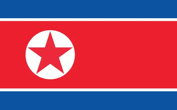 Nordkoreas Flaggenvektorgrafik Rechteckige Illustration Der Nordkoreanischen Flagge Nordkoreas Flagge Ist — Stockvektor