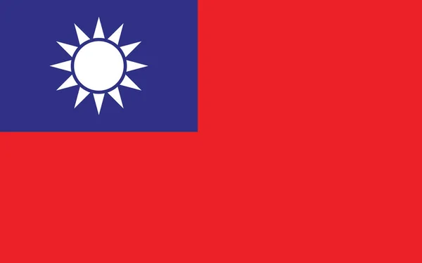 Taiwan Vlag Vectorgrafiek Rechthoek Taiwanese Vlag Illustratie Taiwan Land Vlag — Stockvector