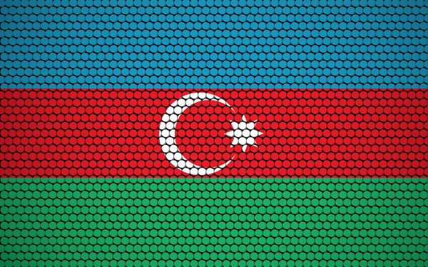 Bandeira Abstrata Azerbaijão Feita Círculos Bandeira Azeri Branca Azul Vermelha —  Vetores de Stock