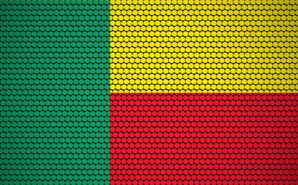 Abstrakt Benin Flagga Bestående Cirklar Beninesisk Flagga Designad Med Färgade — Stock vektor