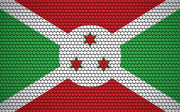 Bandeira Abstrata Burundi Feita Círculos Bandeira Burundiana Projetada Com Pontos — Vetor de Stock
